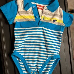 Wrangler Blue and Gray Striped Kids Bodysuit
